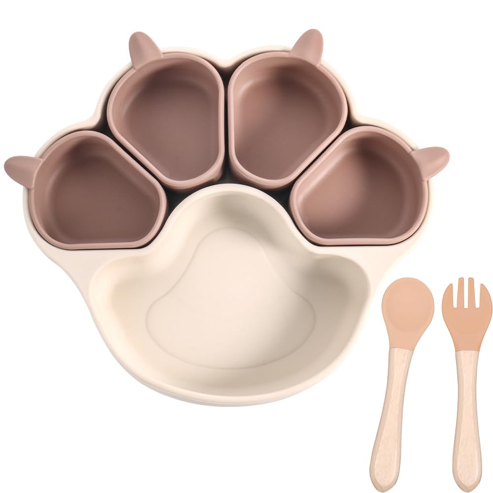 Amazon.co.jp: このベビー食器3点セットは、5つのコンパートメントに